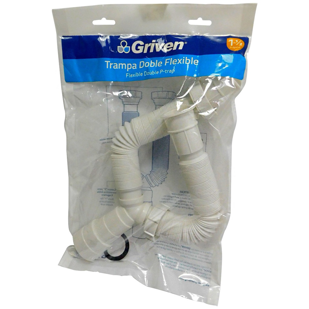SIFON PARA FREGADERO 1 1/2" DOBLE FLEXIBLE GRIVEN