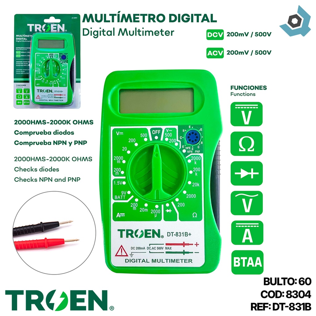 PROBADOR DE VOLTAJE DIGITAL TROEN