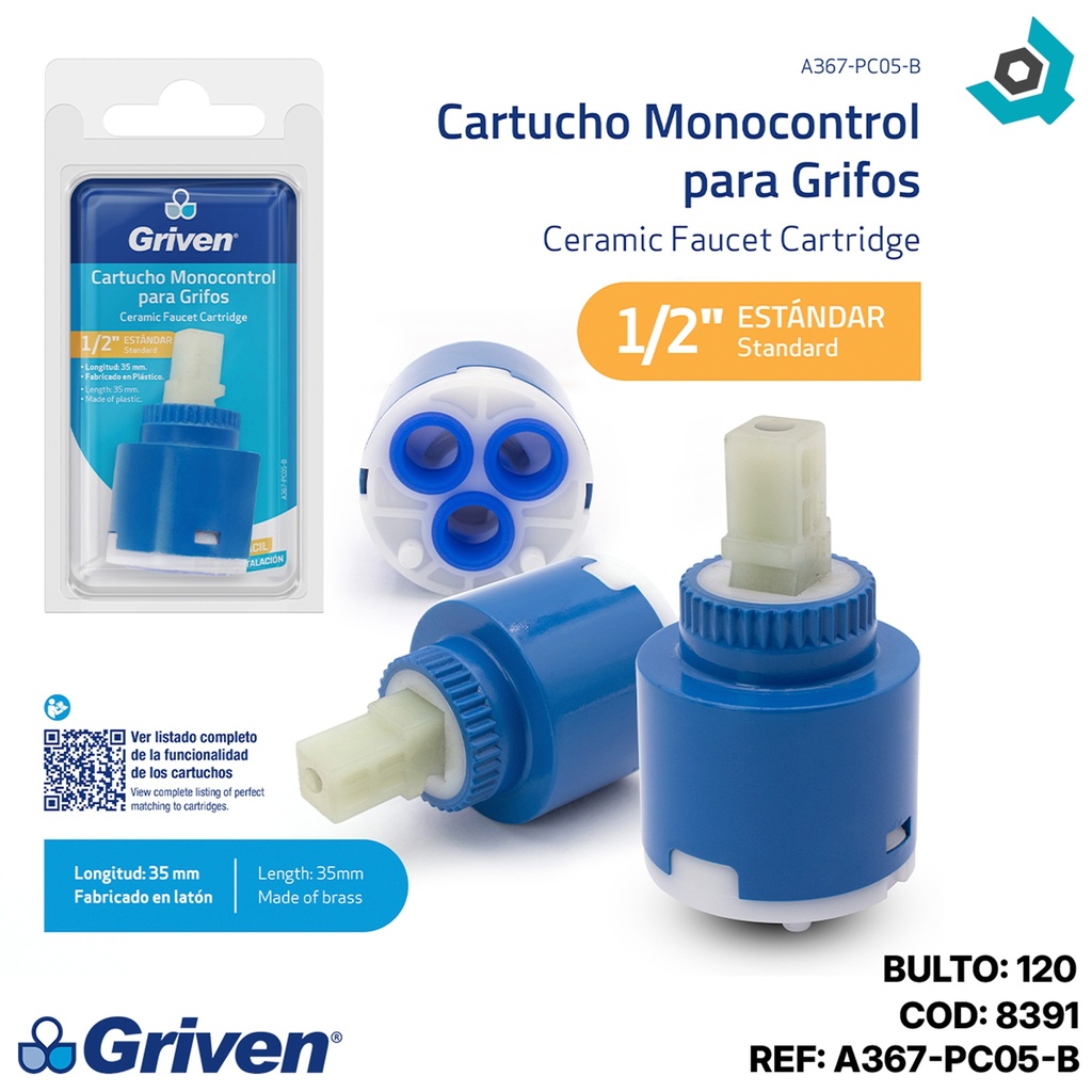 CARTUCHO CERAMICO 35MM MONOCONTROL GRIVEN