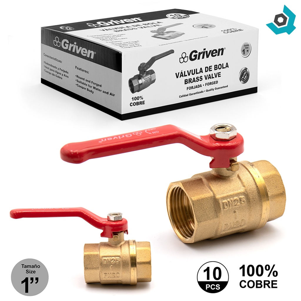 VALVULA 1" DE BRONCE ROSCADA GRIVEN