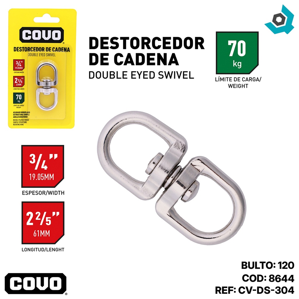 DESTORCEDOR DE CADENA 2 2/5" COVO