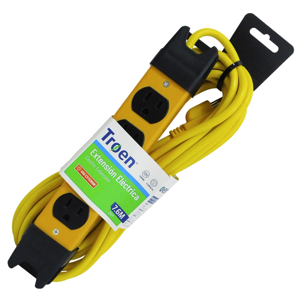 EXTENSION ELECTRICA 25FT 4 TOMAS TROEN