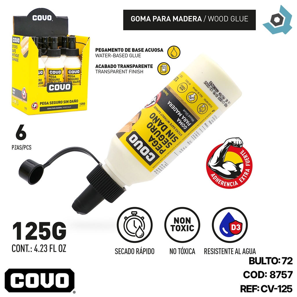 PEGAMENTO PARA CARPINTERIA 125GR COVO