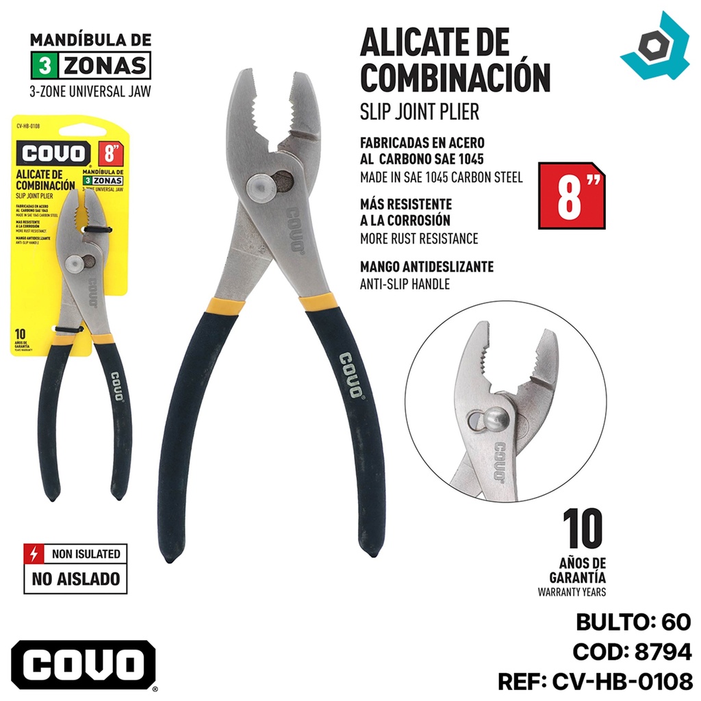 ALICATE 8" DE COMBINACION COVO