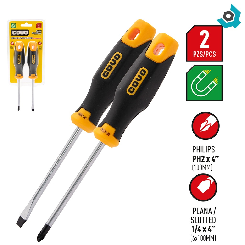 SET DE DESTORNILLADORES 2 PIEZAS COVO