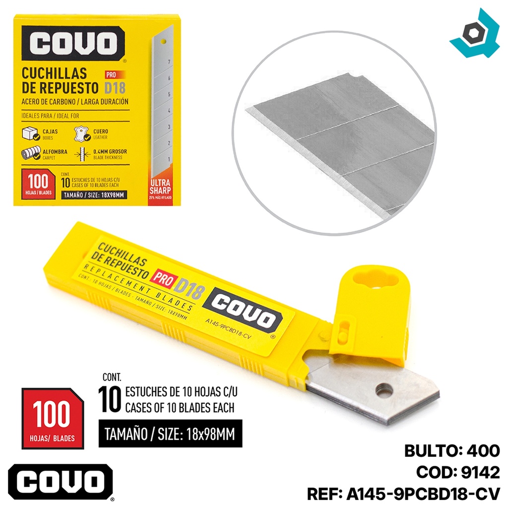 REPUESTO PARA EXACTO 10 PZAS 18X98MM COVO