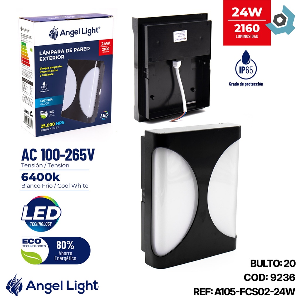 LAMPARA LED PARA EXTERIOR 24W ANGEL LIGHT