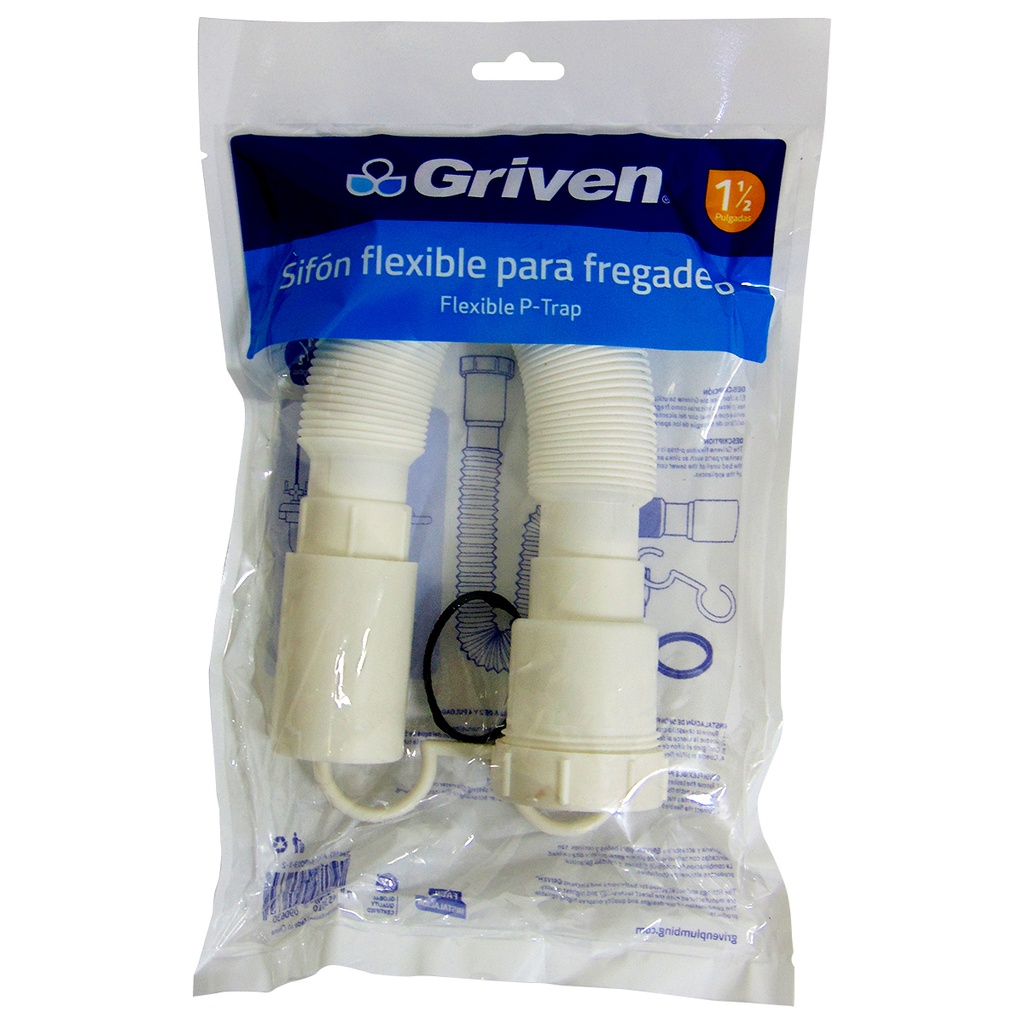 SIFON PARA FREGADERO DE 1 1/2" FLEXIBLE GRIVEN