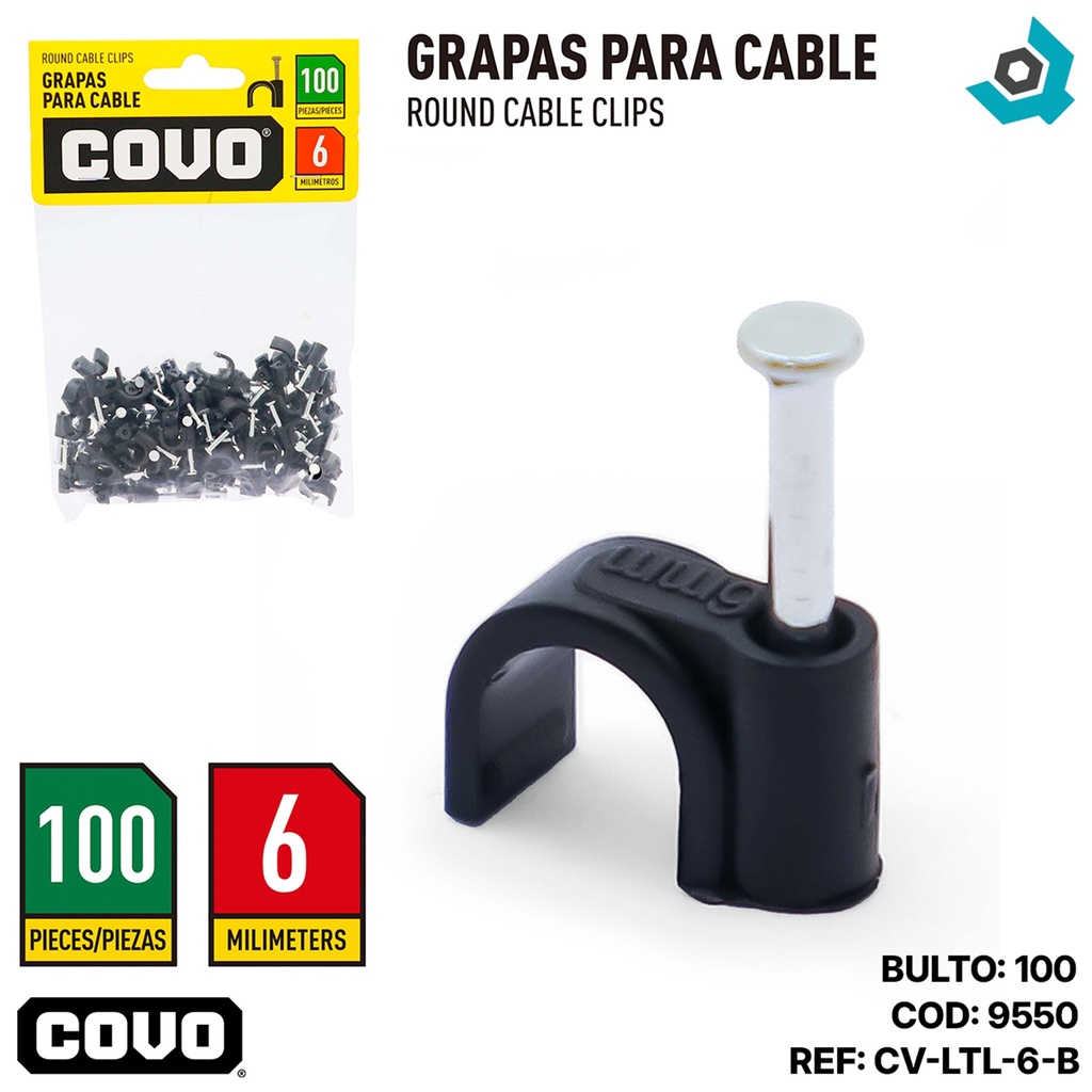 GRAPAS PARA CABLES 6MM COVO