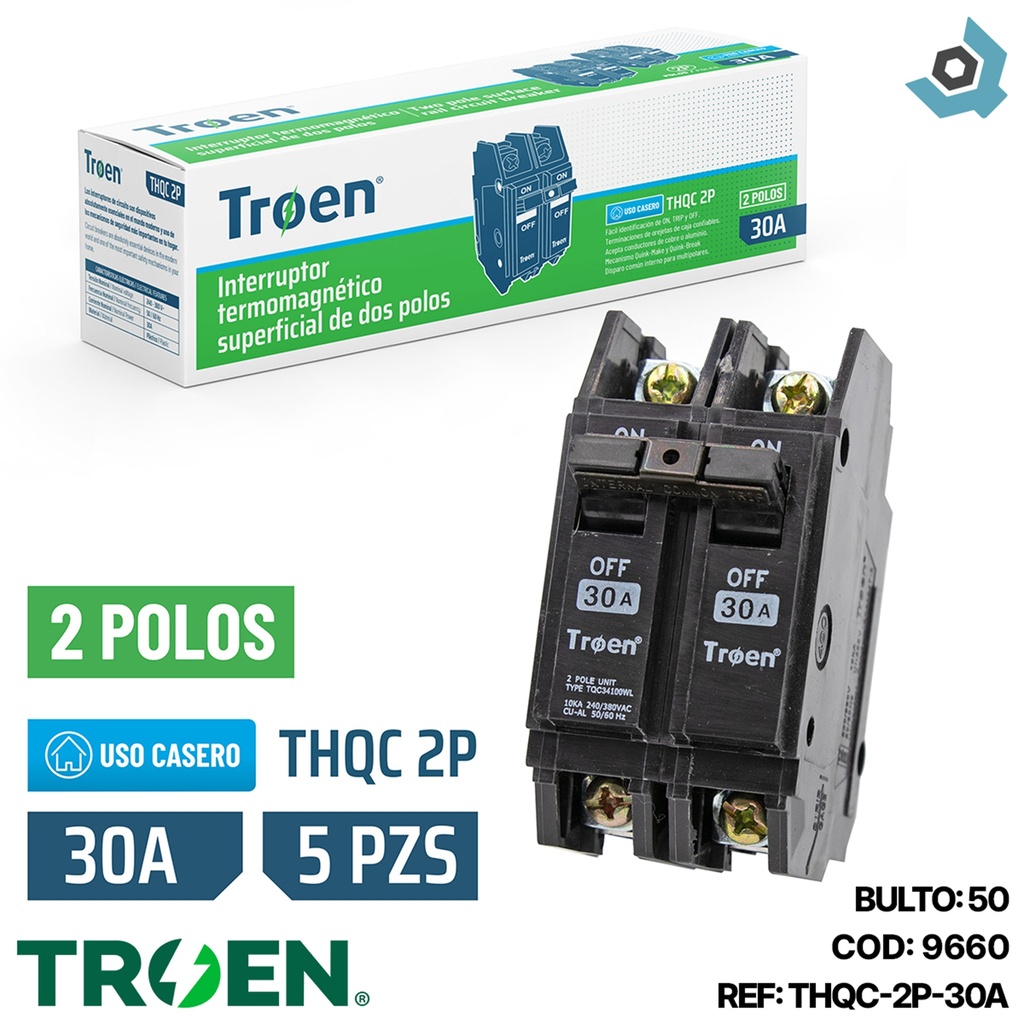 BREAKER SUPERFICIAL 2P X 30AMP TROEN