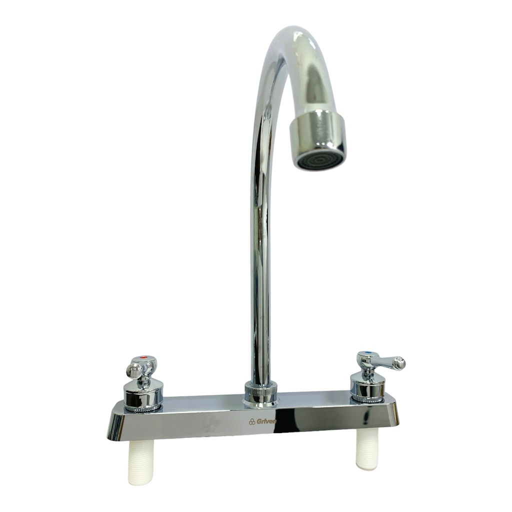 GRIFERIA PARA FREGADERO 8" DOBLE MANIJA CUELLO TIPO CISNE GRIVEN BASIC