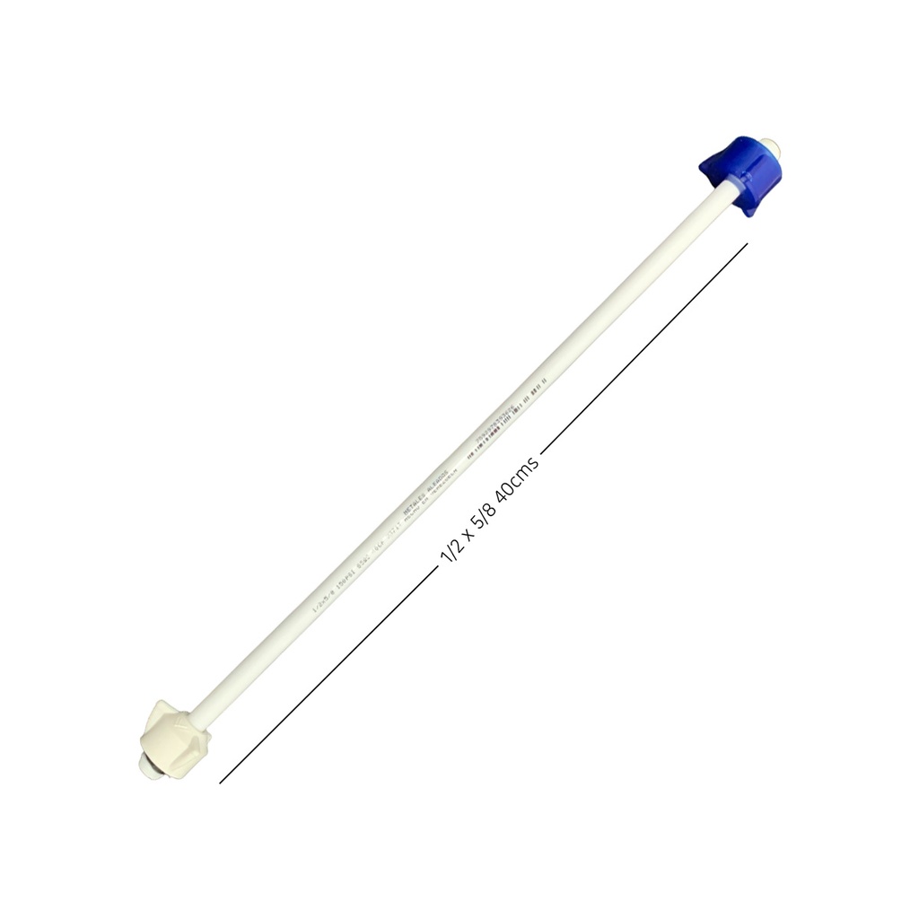 MANGUERA PLASTICA FLEXIBLE 1/2" X 5/8" 40 CMS PARA POCETA METALES ALEADOS