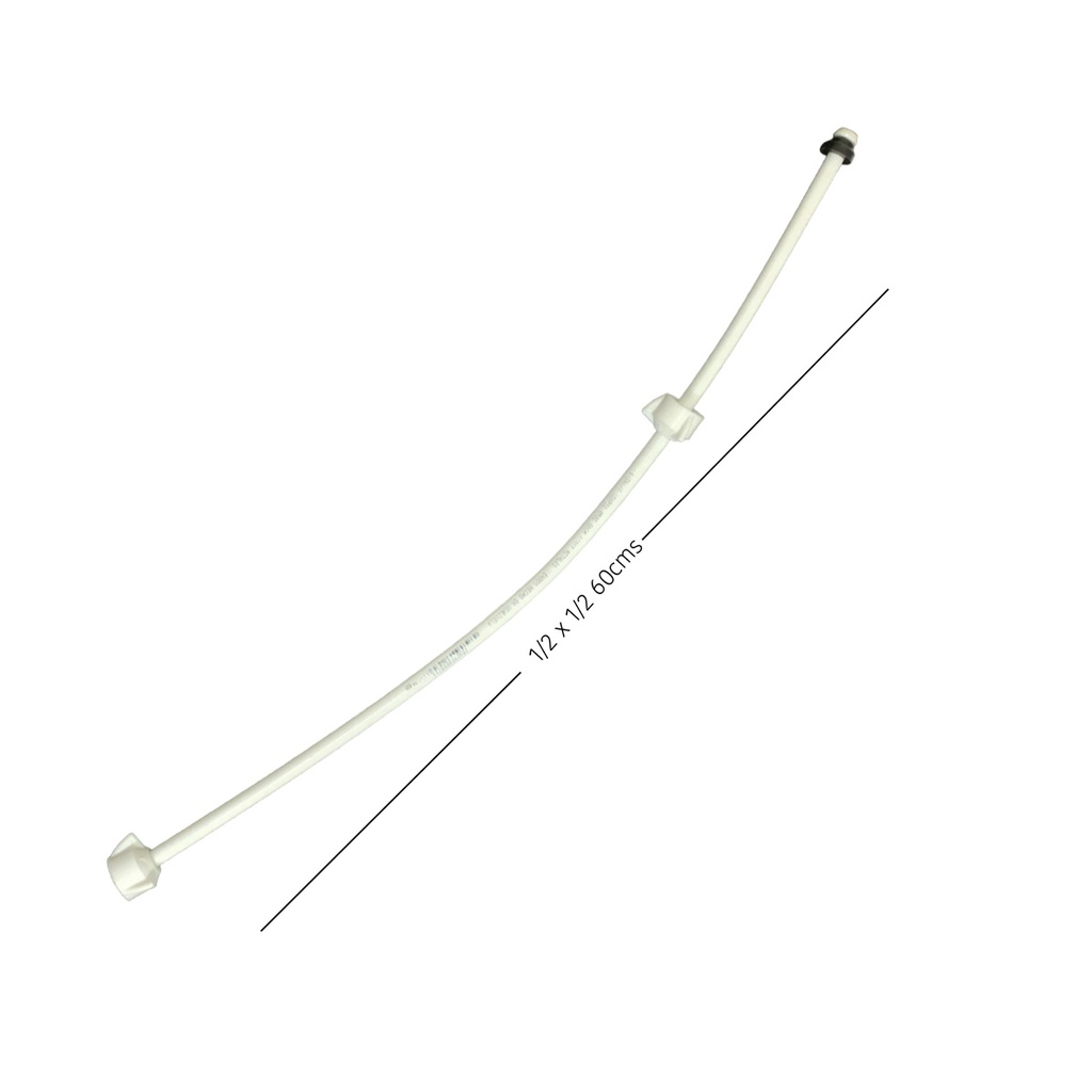 MANGUERA PLASTICA FLEXIBLE 1/2" X 1/2" 60 CMS METALES ALEADOS