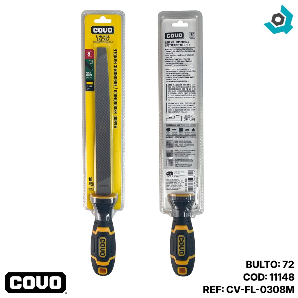 LIMA MIL BASTARDA PLANA 8" COVO