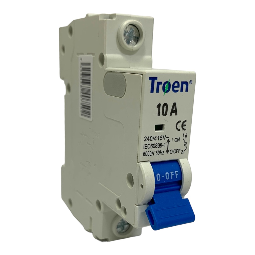 BREAKER TERMOMAGNETICO 10A 1P TIPO EUROPEO TROEN