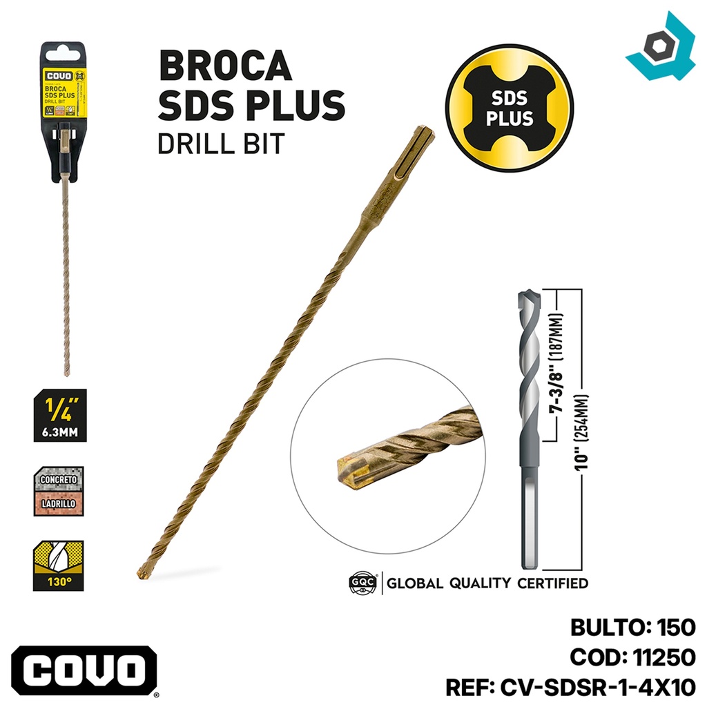 MECHA  SDS PLUS 1/4" X 10" COVO