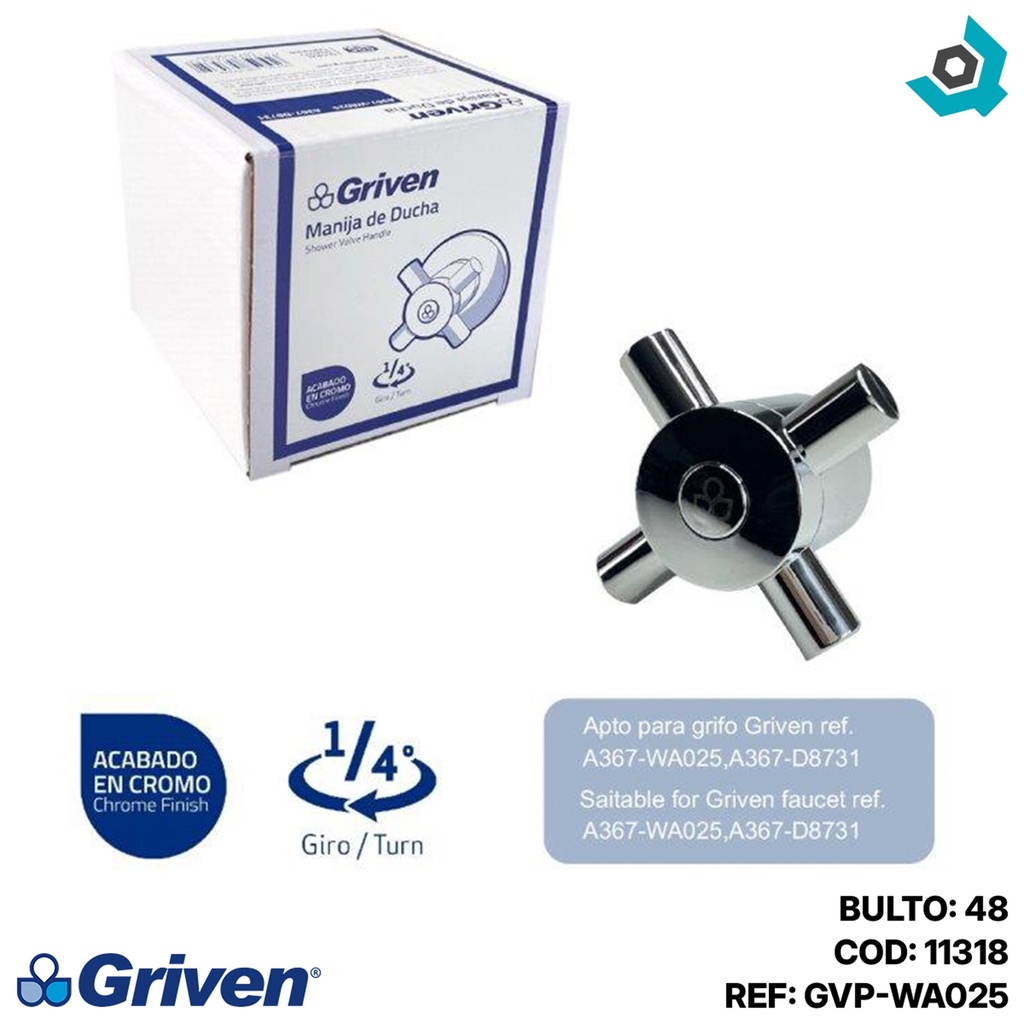 MANIJA DE REPUESTO PARA DUCHA LLAVE INDIVIDAL GRIVEN