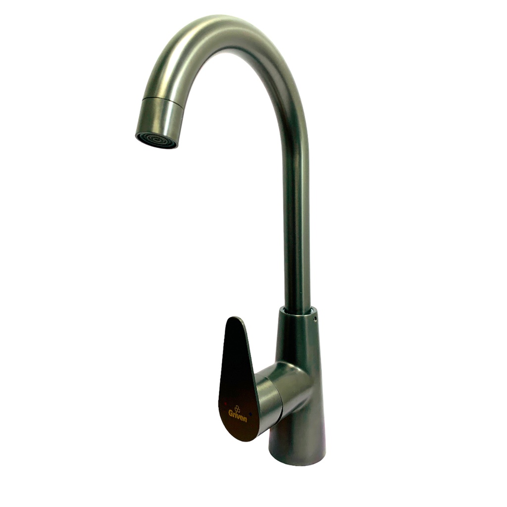 GRIFERIA PARA FREGADERO MONOMANDO CUELLO ALTO GRIS METALICO GRIVEN GUN METAL