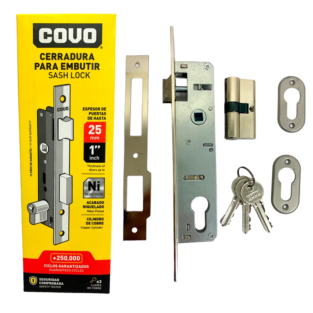 CERRADURA PARA EMBUTIR 25MM COVO