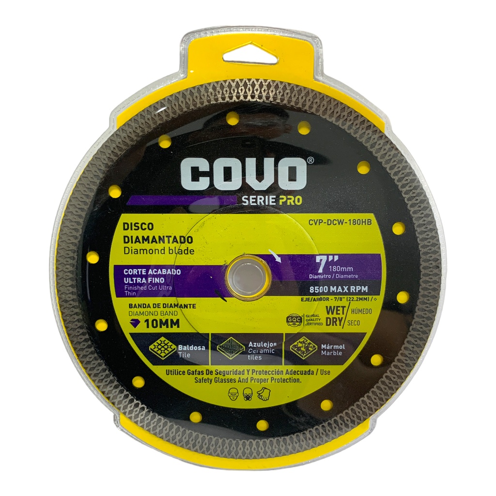 DISCO DIAMANTADO 7" CORTE ULTRA FINO COVO PRO