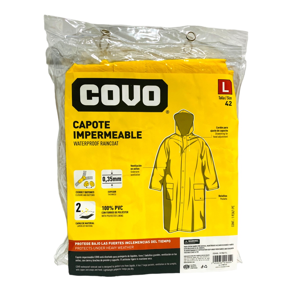CAPOTE IMPERMEABLE TALLA L COVO