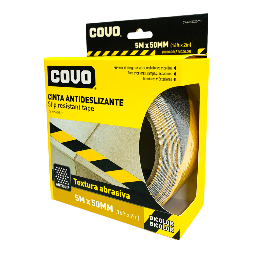 CINTA ANTIDESLIZANTE 5M X 50MM BICOLOR COVO