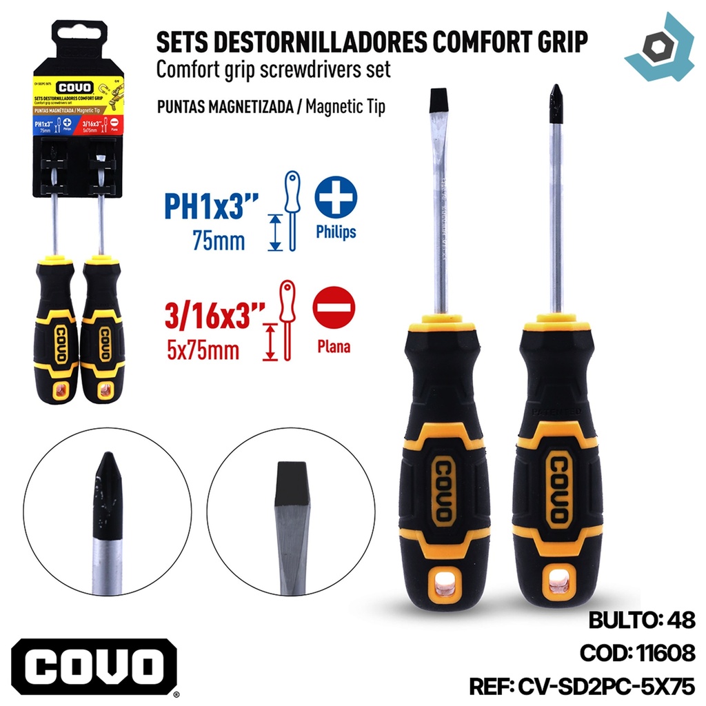 SETS DE DESTORNILLADORES CONFORT GRIP COVO