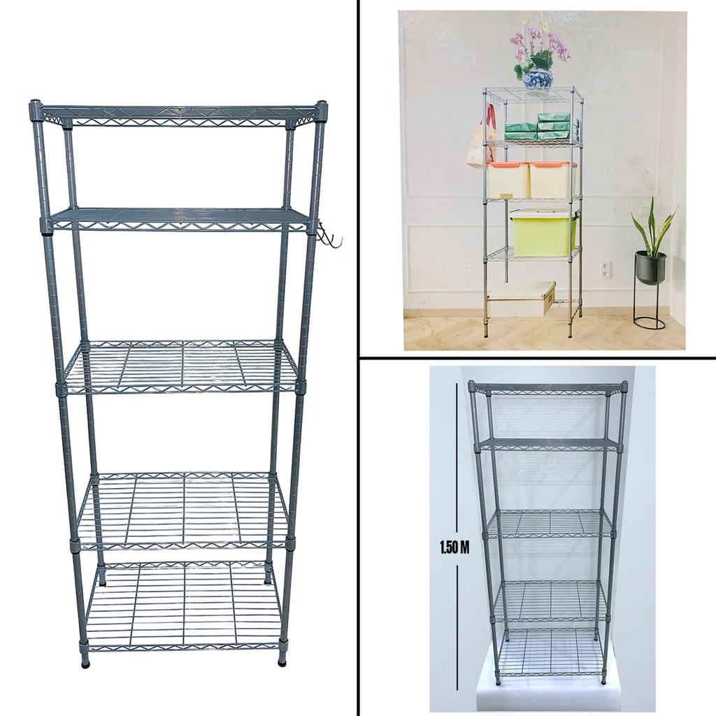 ESTANTE DE METAL CROMADO 1.50M