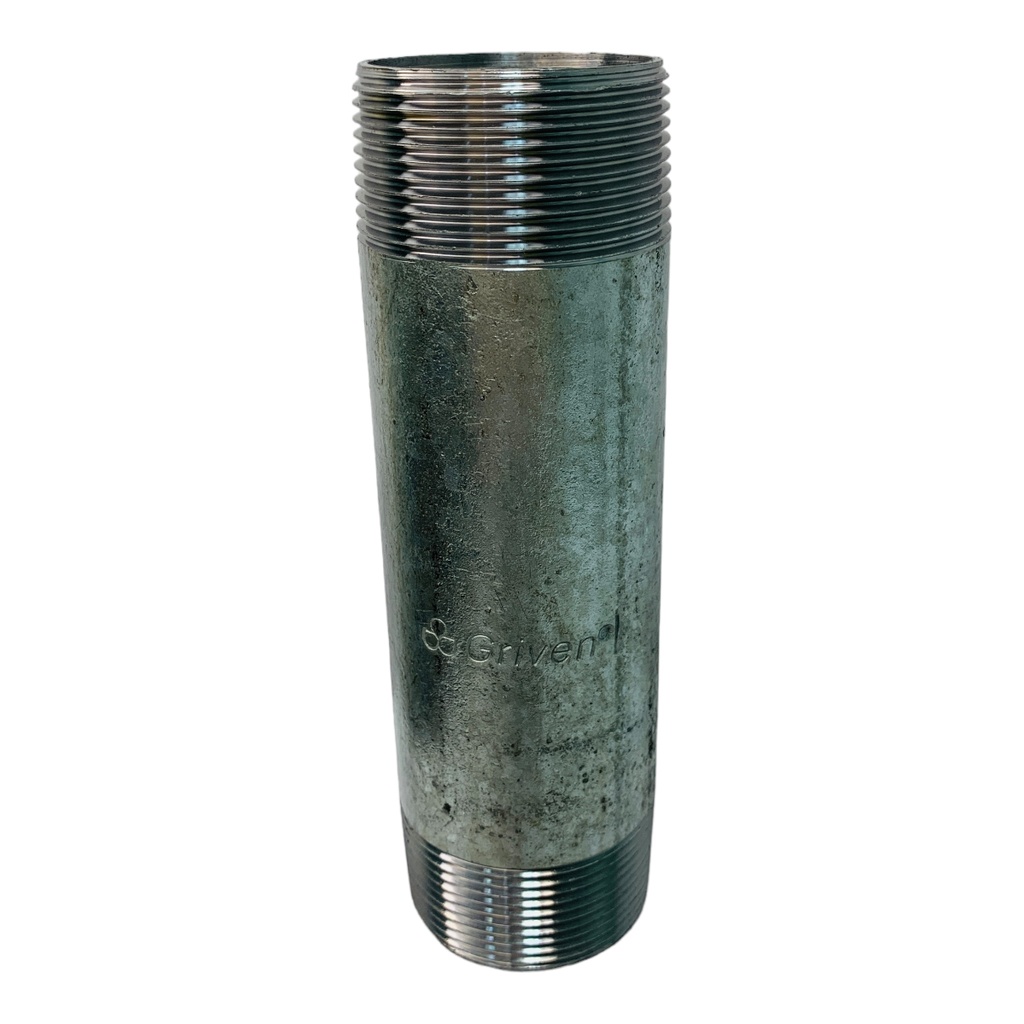 NIPLE 1 1/2" X 6" DE LARGO DE ACERO GALVANIZADO GRIVEN
