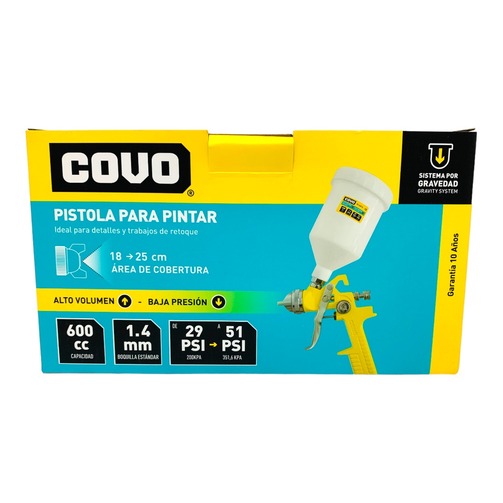 PISTOLA DE SPRAY PARA PINTAR 600CC COVO