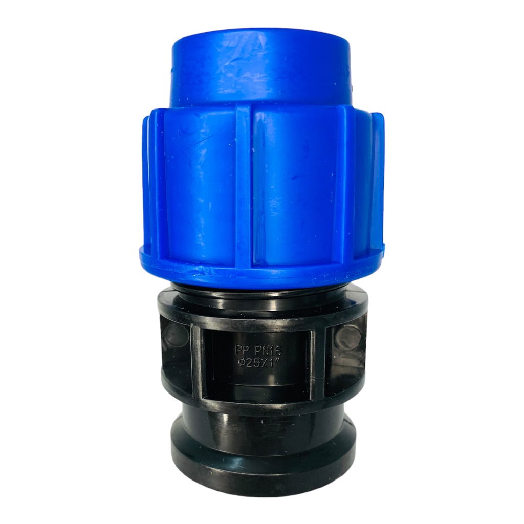 ADAPTADOR HEMBRA 25MM SALIDA 1" PARA RIEGO PEAD TUBRICA