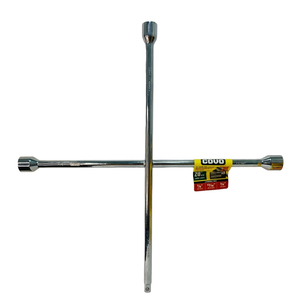 LLAVE DE CRUZ 20" CON ADAPTADOR PARA DADOS DE 1/2" COVO