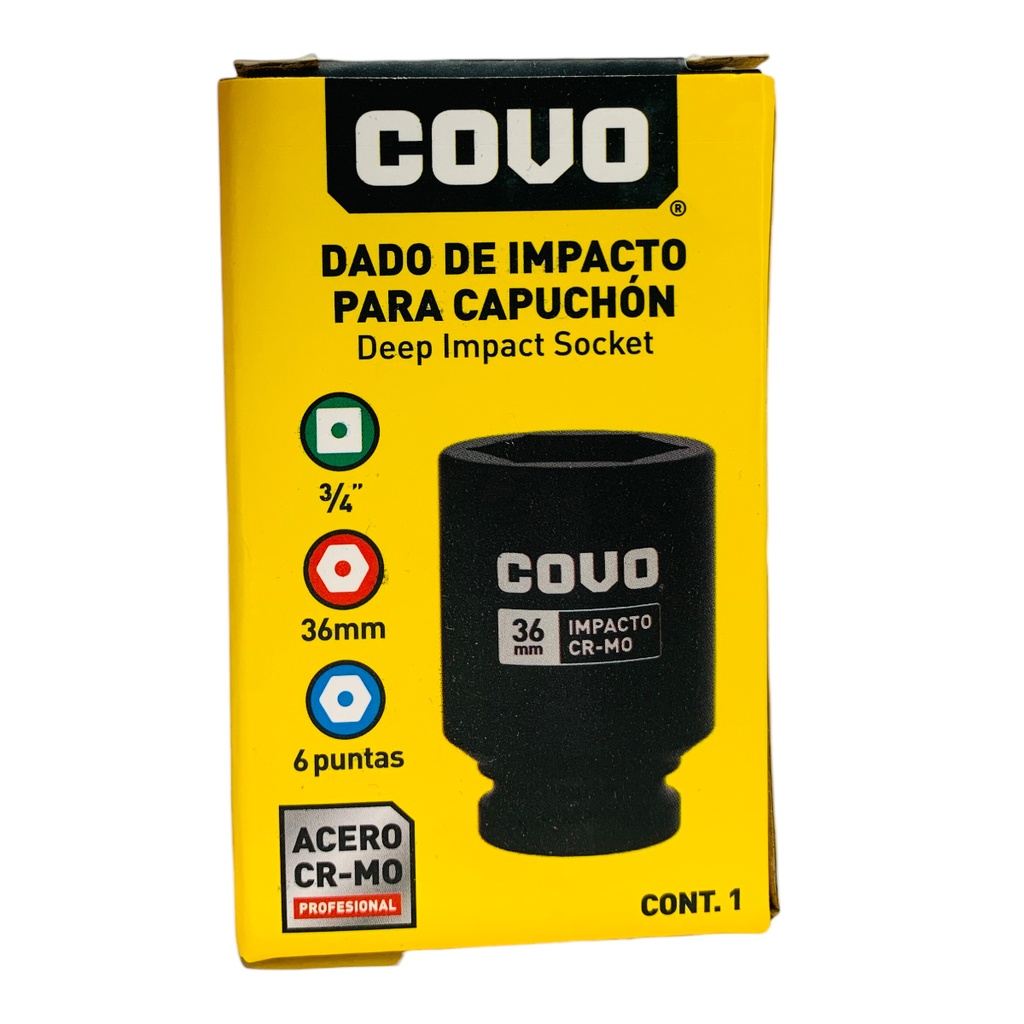 DADO DE IMPACTO 36MM X 3/4" COVO