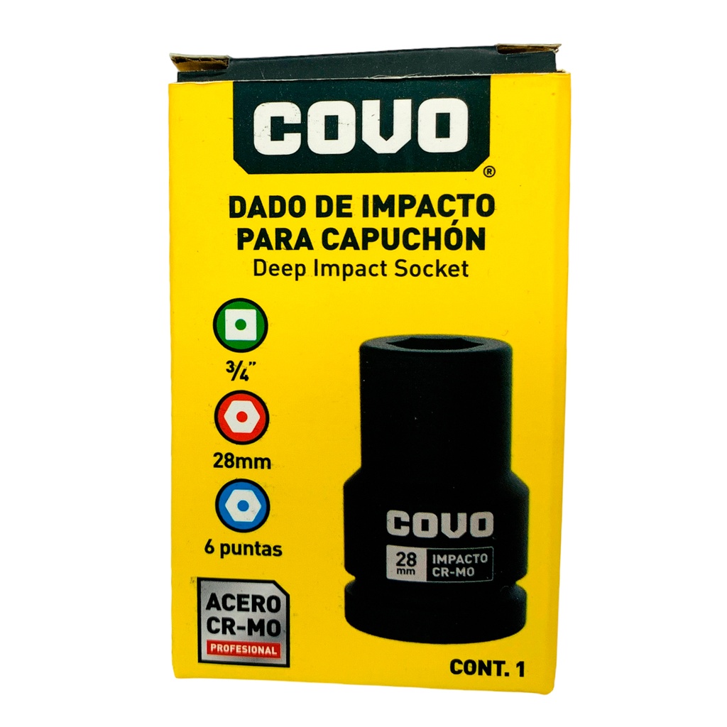 DADO DE IMPACTO 28MM X 3/4" COVO