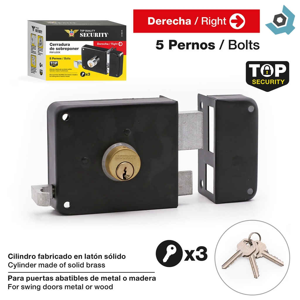 CERRADURA DE SOBREPONER DERECHA SECURITY