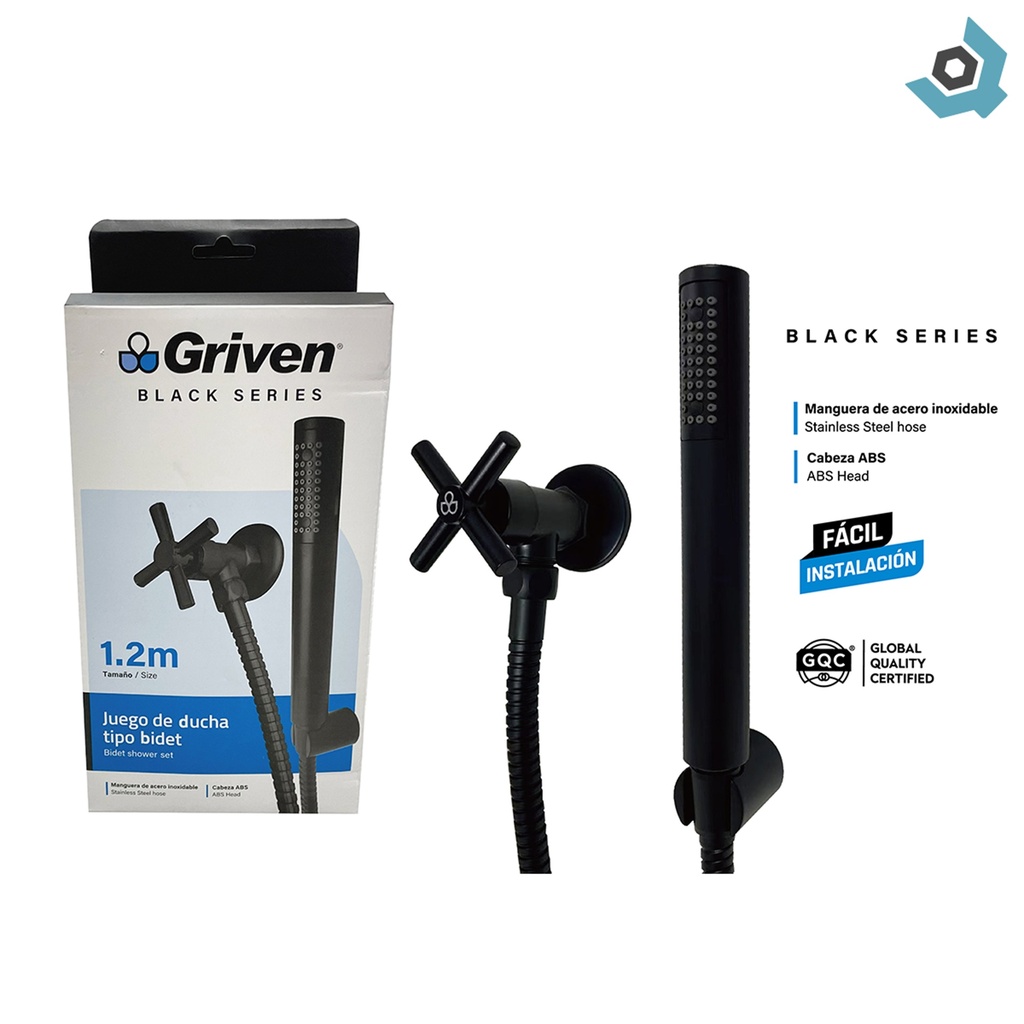 REGADERA PARA DUCHA TIPO BIDET NEGRO GRIVEN BLACK