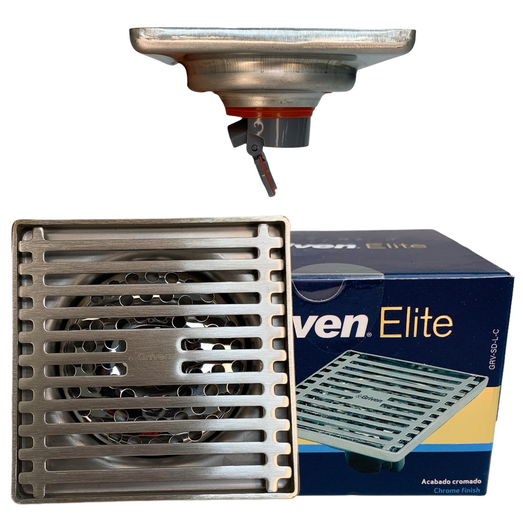 DESAGUE DE PISO ANTI OLOR 4X4" SATINADO GRIVEN ELITE