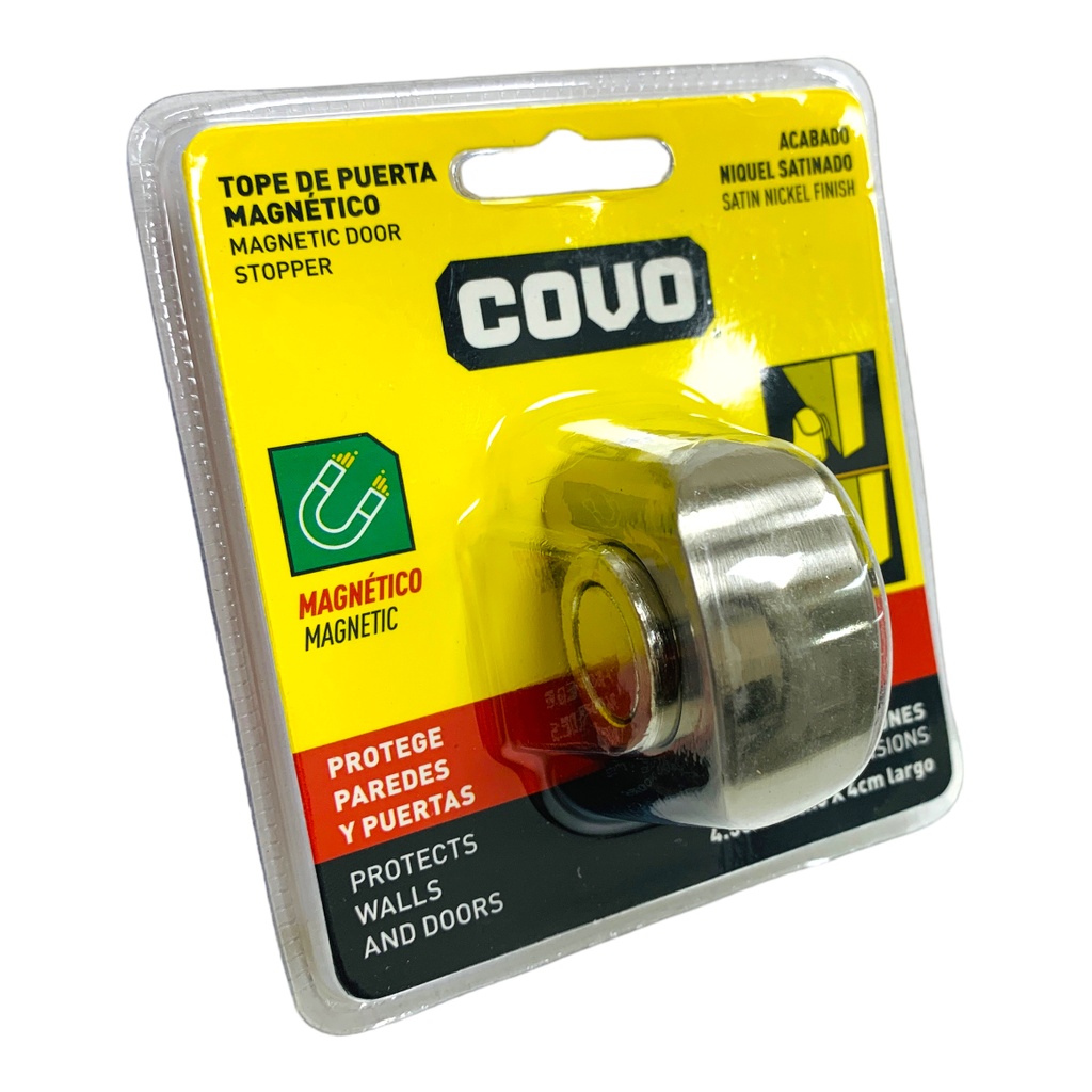 TOPE MAGNETICO PARA PUERTAS NIQUEL SATINADO COVO