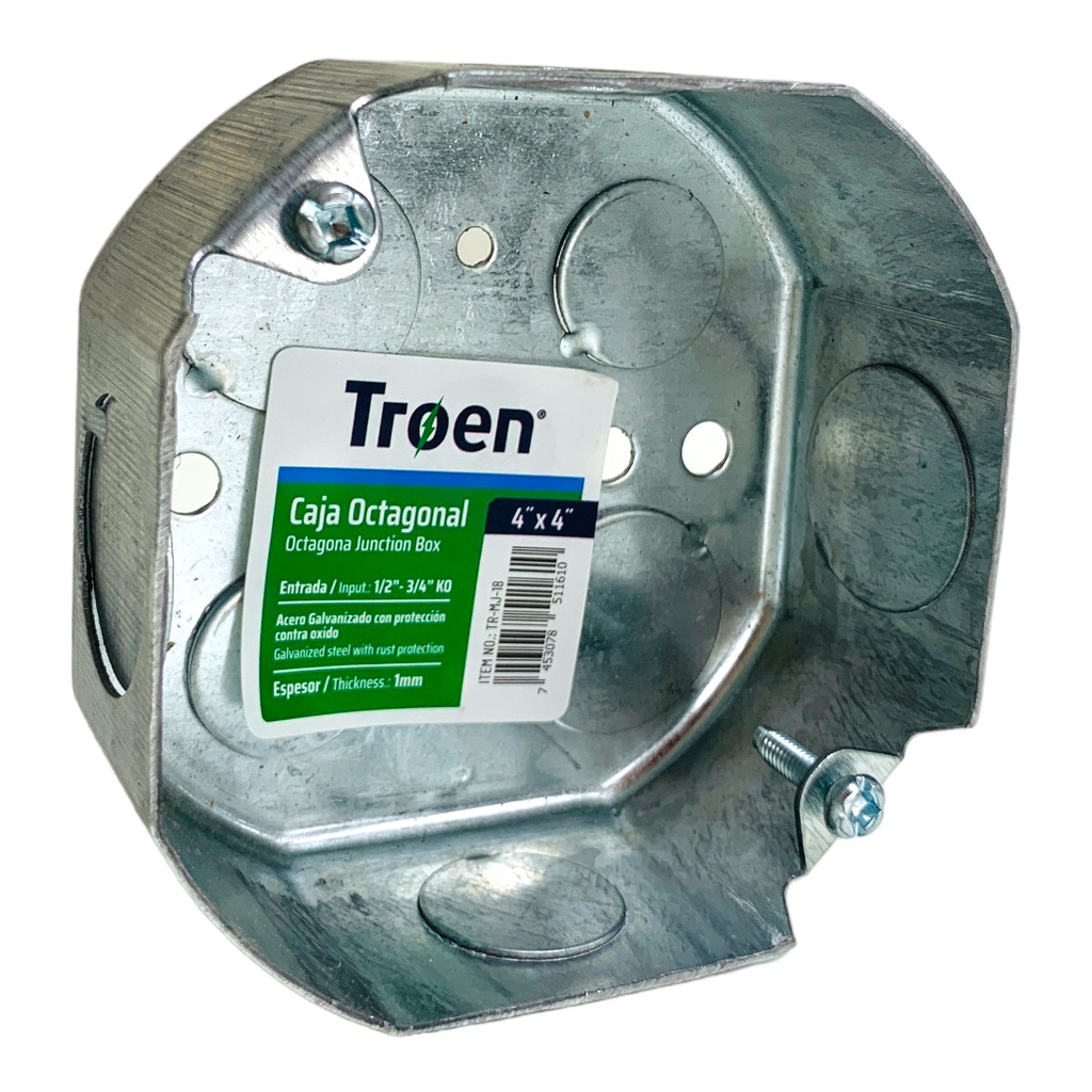 CAJETIN OCTAGONAL 4X4 ACERO GALVANIZADO TROEN