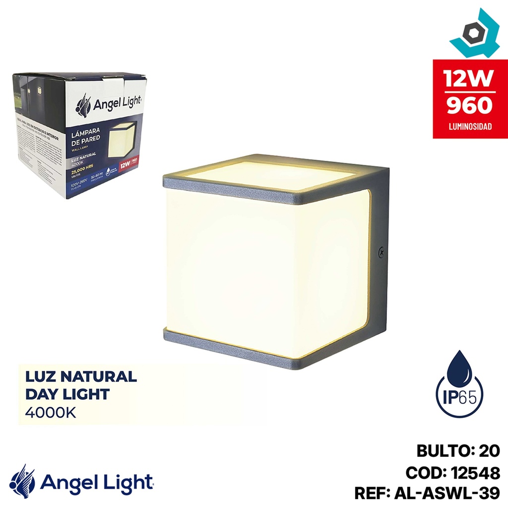 LAMPARA DE PARED 12W 4000K ANGEL LIGHT