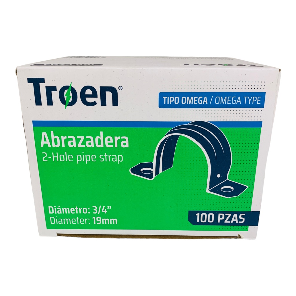 ABRAZADERA OMEGA 3/4" 100 PZAS TROEN