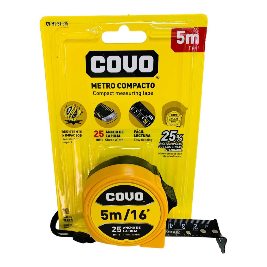 CINTA METRICA 5M COMPACTA COVO