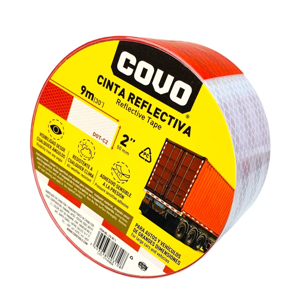 CINTA ADHESIVA REFLECTIVA 2" COVO