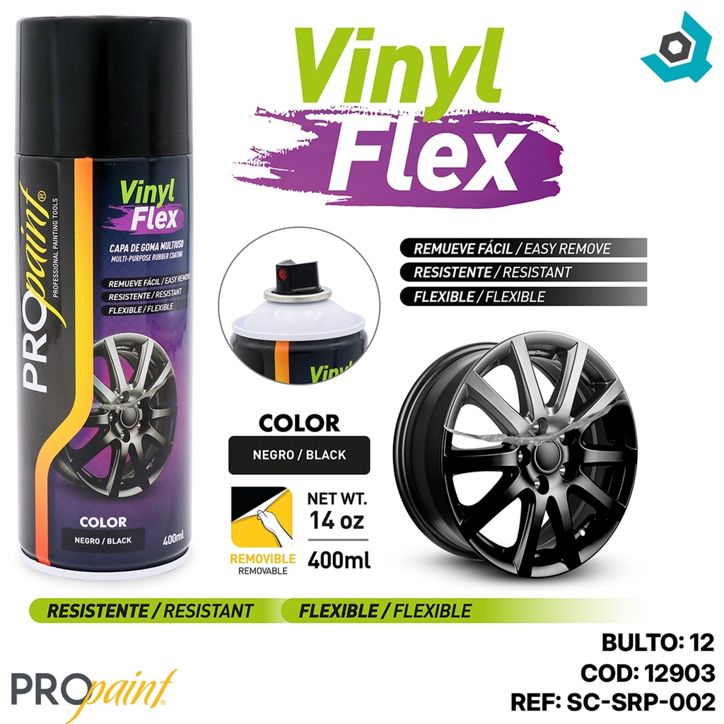 SPRAY VINYL FLEX NEGRO MATE 400ML PRO PAINT