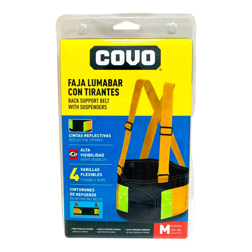 FAJA LUMBAR CON TIRANTES TALLA M COVO