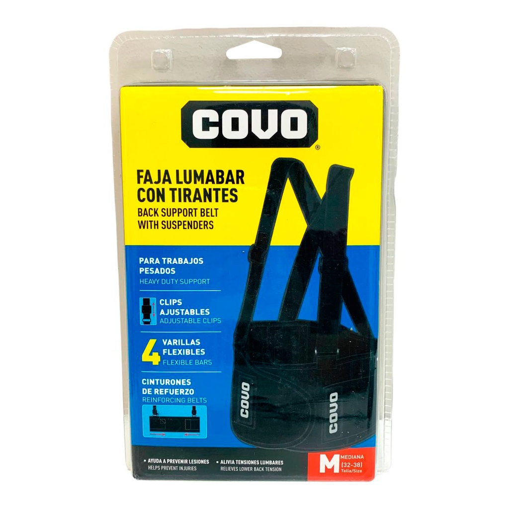 FAJA LUMBAR CON TIRANTES TALLA M COVO