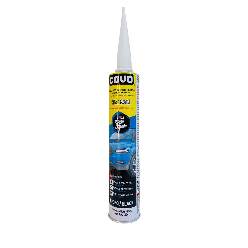 SELLADOR DE POLIURETANO PARA PARABRISAS NEGRO 310ML COVO