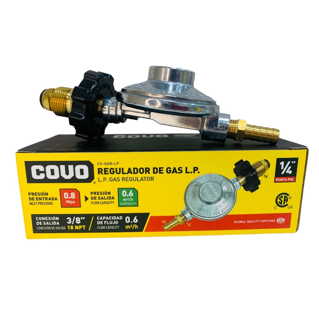 REGULADOR DE GAS L.P 1/4" COVO
