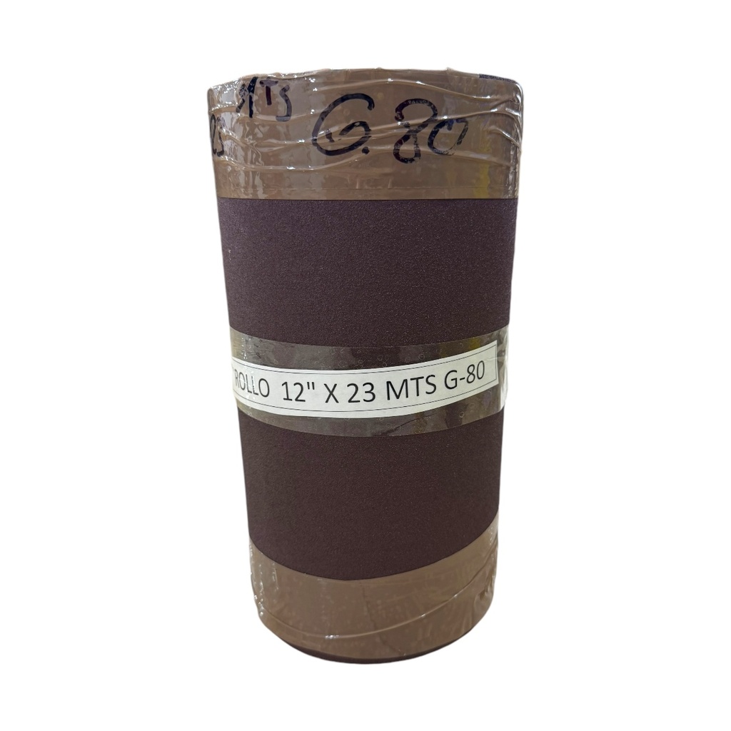ROLLO DE LIJA 12" X 23MTS GRANO 80 DEERFOS