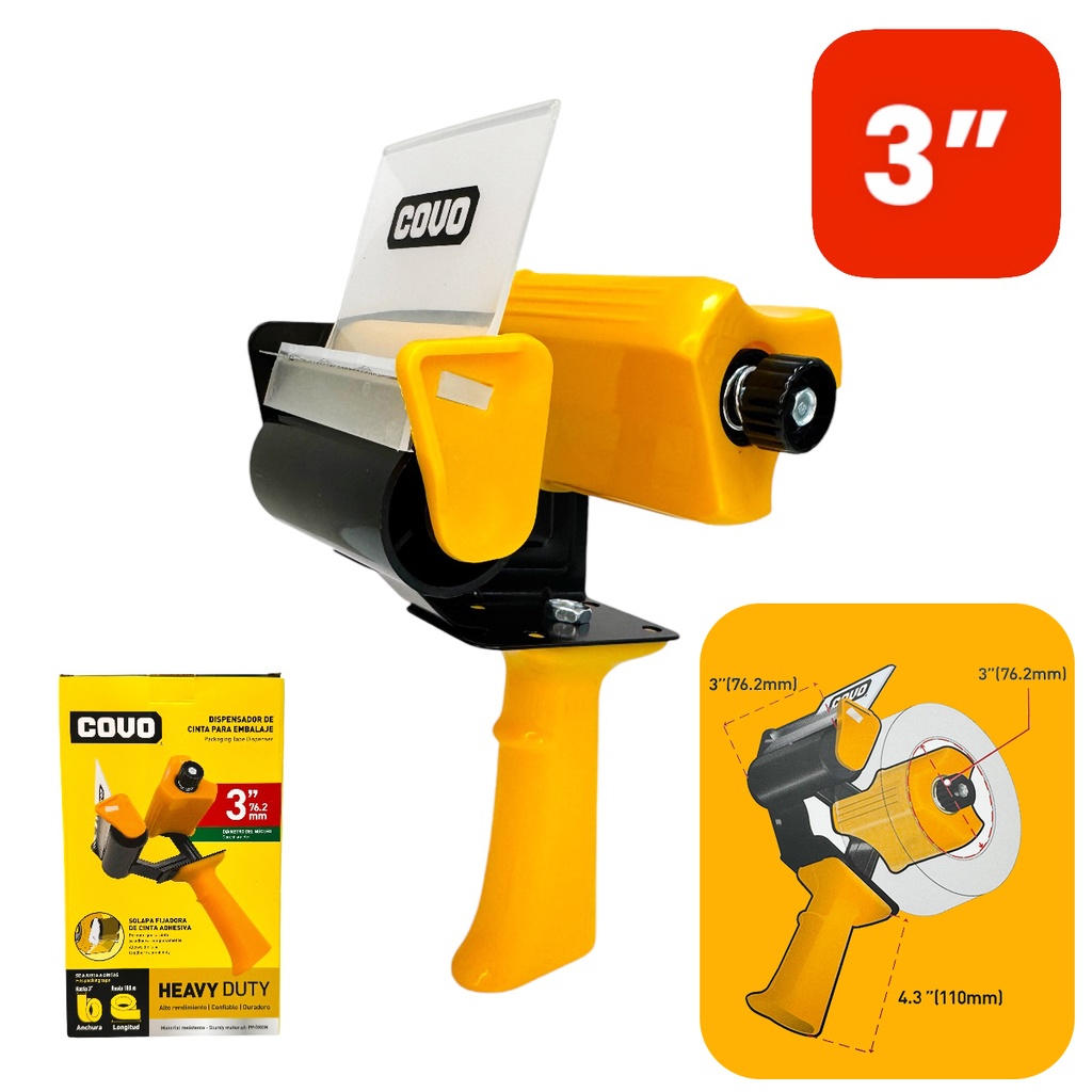 DISPENSADOR DE CINTA PARA EMBALAJE 3" COVO